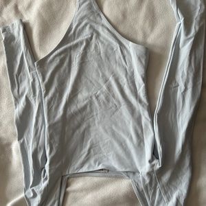 Sky blue square neck bodysuit